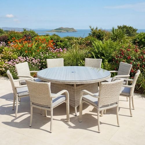New Hamilton 8 Seat Round Set with Stacking Chairs