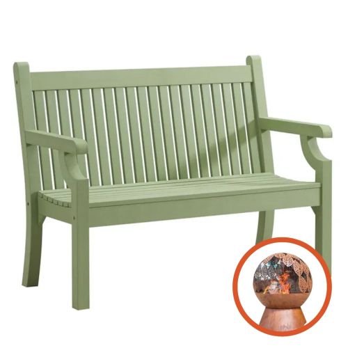 Winawood 2 Seat Sandwick Bench - Duck Egg Green