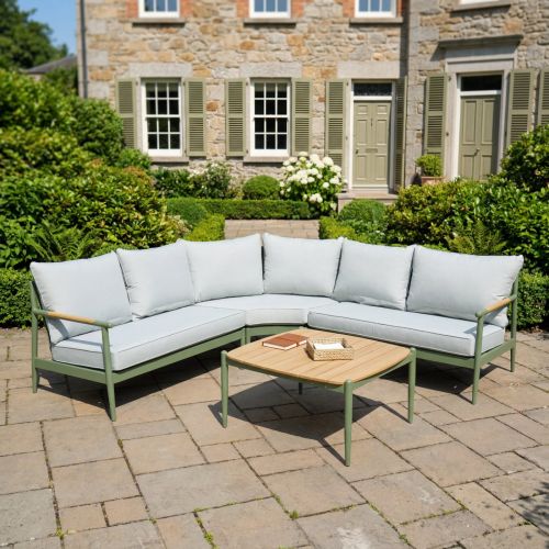 Emerald Aluminium & Teak Corner Sofa Set