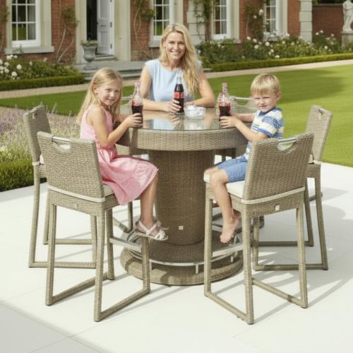 Atlas 6 Seat Round Outdoor Bar Set