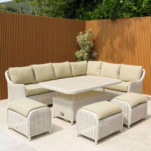 Connemara Rattan Corner Set with Rectangular Rising Table