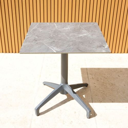 Gemini 70cm x 70cm Square Folding Table Light Marble