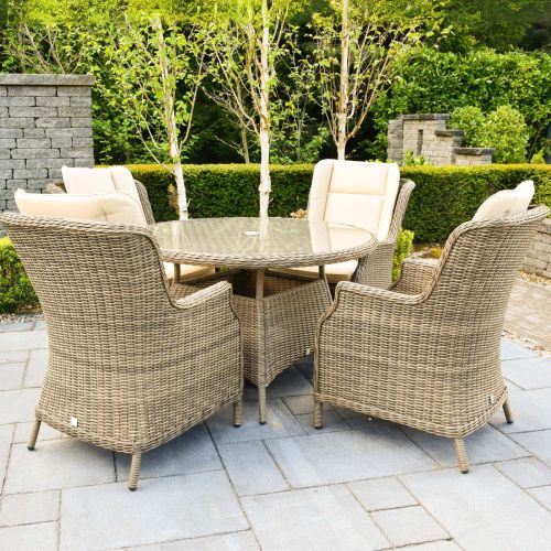 Boston 4 Seaters Rattan Round Dining Set