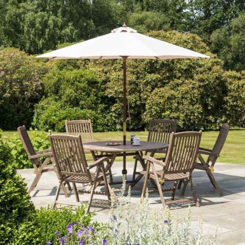 Alexander Rose Sherwood Acacia 6 Seat Wooden Recliner Set