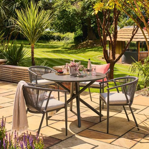 Alexander Rose Kyoto 4 Seat Round Dining Set