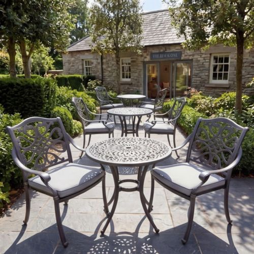 Hartman Capri Cast Alumium Garden Bistro Set in Antique Grey