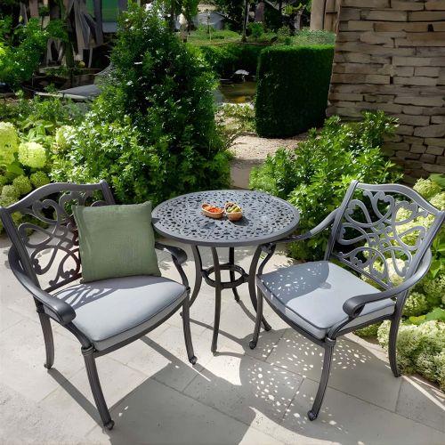 Hartman Capri Cast Alumium Garden Bistro Set in Antique Grey