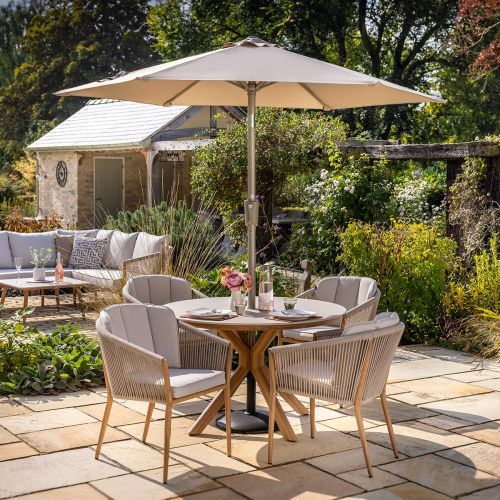 Portico 4 Seat Round Garden Dining Set
