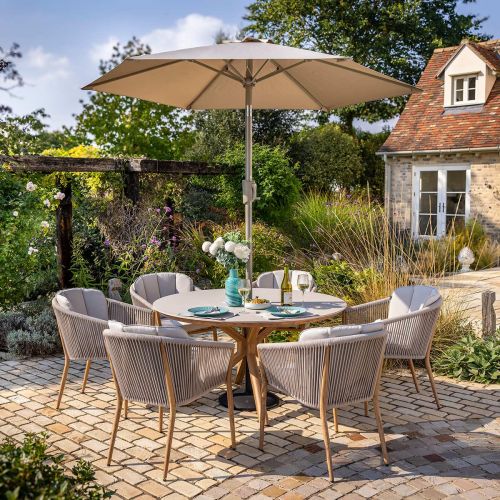 Portico 6 Seat Round Garden Dining Set