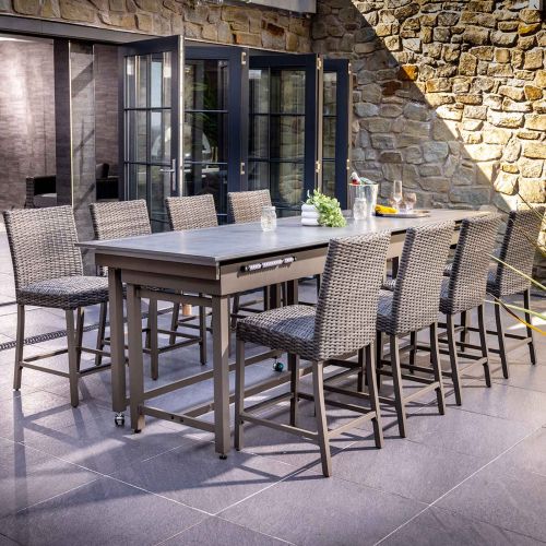 8 Seat Pavilion Bar Set Convertible to Gaming Table by Hartman