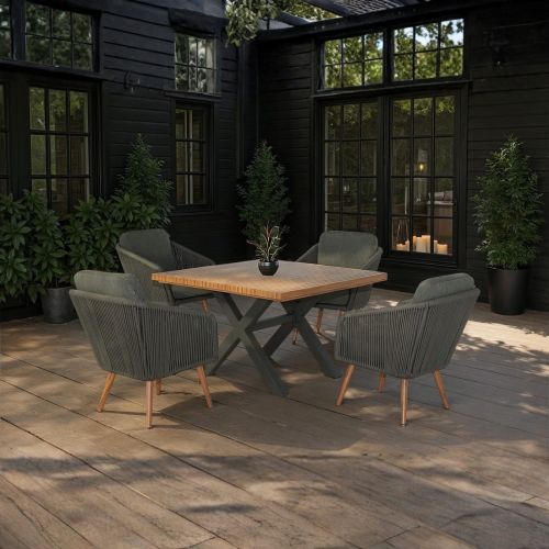 Hartman Eden 4 Seat Square Set - Moss / Acacia