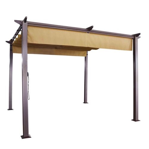 Hartman Roma 3m x 3m Canopy Pergola in Bronze with Rear and Side Curtain