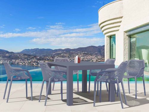 6 Air XL Chairs and Vegas Medium Set in Grey