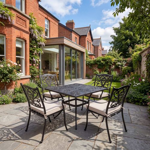 Sapphire 4 Seat Square Cast Aluminium Set in Bronze