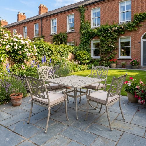 Sapphire 4 Seat Square Cast Aluminium Set in Sahara