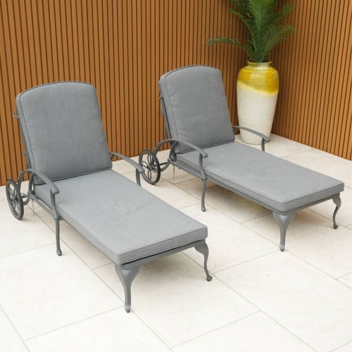 Sapphire Sunlounger Set of Two in Grey