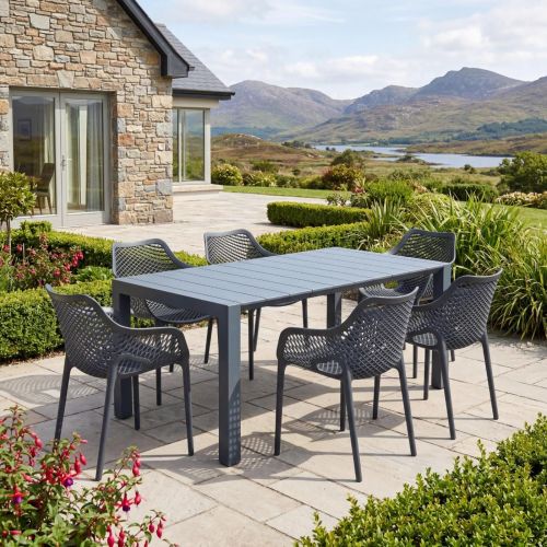 6 Air XL Chairs and Vegas Medium Set in Grey
