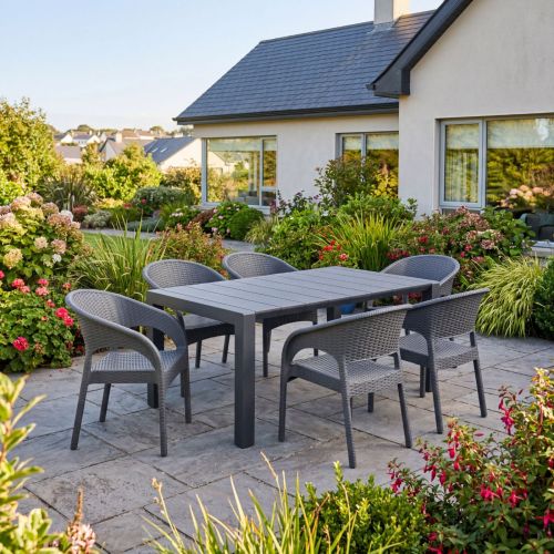 Vegas Panama 6 Seat Garden Furniture Set - Grey