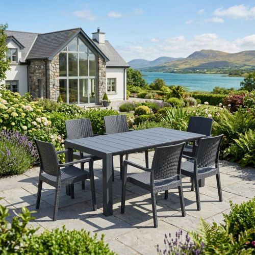 Ibiza Vegas 6 Seat Set with 6-8 Seat Extending Table