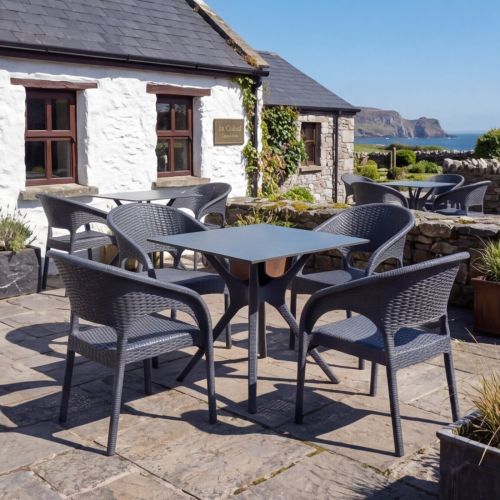 Panama Ibiza 4 Seater Square Dining Set in Grey