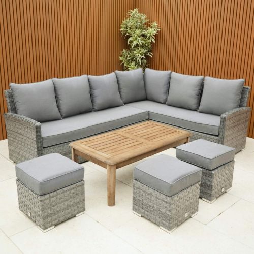 California Corner Set with Rectangular Wooden Coffee Table