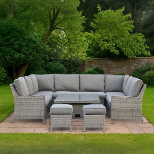 California U Shape Sofa Set with Rising Table