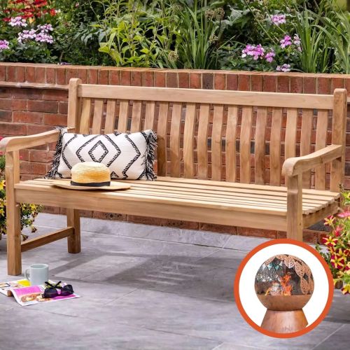 Hartman Tatton 3 Seat Natural Teak Bench