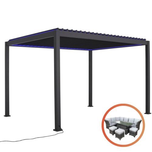 Ares 3m x 4m Automatic Pergola - Charcoal