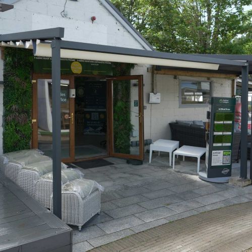 Tarasola Aster 3m x 3m Pergola with Retractable Cloth Roof - Anthracite Frame and Cream Cloth