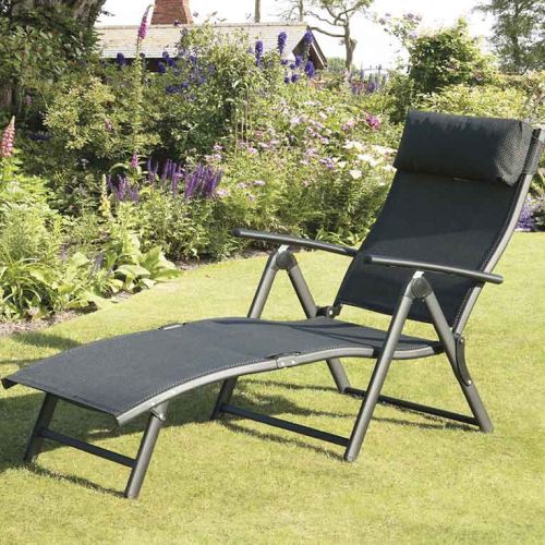 Havanna Textilene Sun Lounger - Black