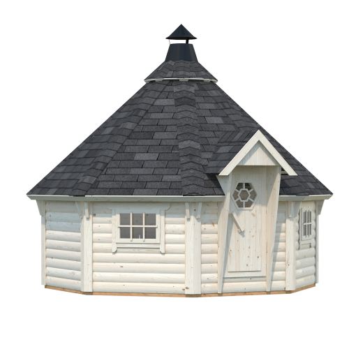 Dara 11.4m Wooden BBQ Gazebo Hut including BBQ