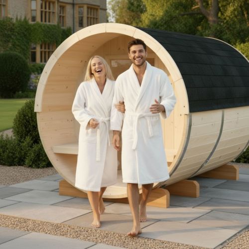 Anita Deluxe 2.2m x 2.5m Barrel Sauna with Narvi 6KW Heater