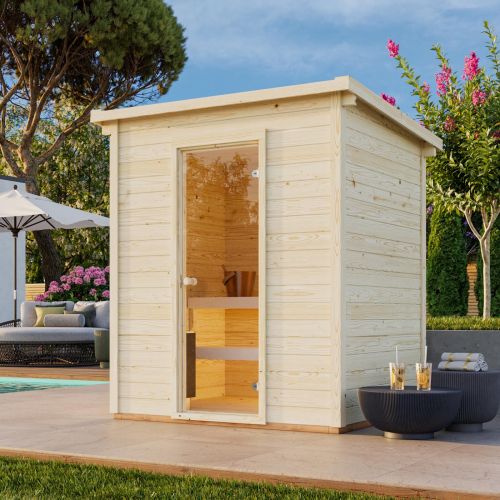 Eir 2.2m x 1.8m Compact Garden Sauna with 6kW Heater