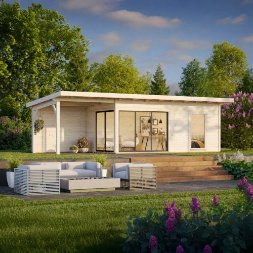 Andrea 17.1sqm + 7.9sqm Slide Plus Garden Room/Garden Office with Double Toughened Glass