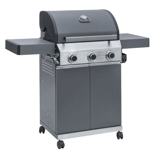 Grillstream Classic 3 Burner Hybrid BBQ (Charcoal and Gas) - Matte Grey