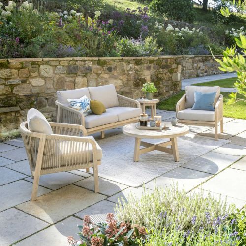 Kettler Cora Rope Lounge 2 Seat Sofa Set with Coffee Table and Side Table