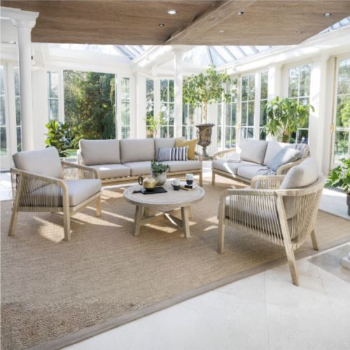 Kettler Cora Large 2 and 3 Seat Sofa Set with 2 Armchairs, Coffee Table and Side Table