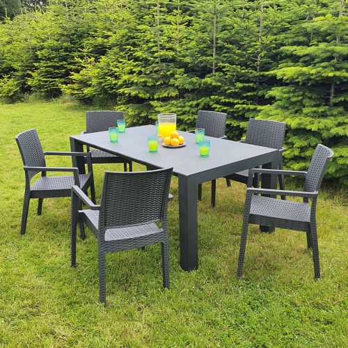 Ibiza Vegas 6 Seat Set with 6-8 Seat Extending Table