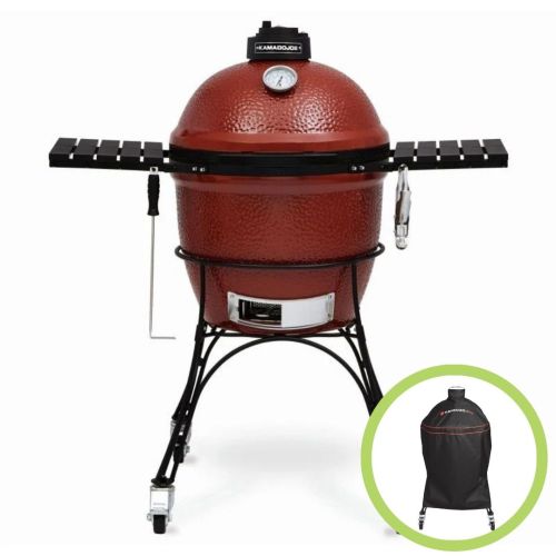 Kamado Joe Classic 48.5 inch BBQ in Red with Cart, Side Shelves, Heat Deflector & Tools