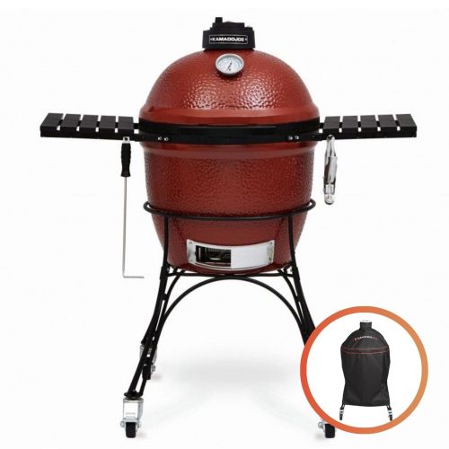 Kamado Joe Classic 48.5 inch BBQ in Red with Cart, Side Shelves, Heat Deflector & Tools