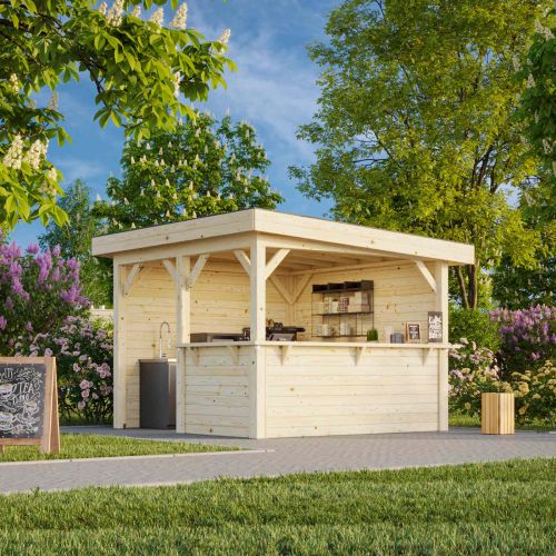 Lenna 8.3m Flat Roof Connect with 2 Full Walls and 1 Corner Wall (3m x 3m)