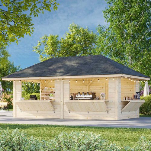 Nuala 16.6m Gazebo with 4 Walls and Hatches (319cm x 588cm x 300cm)