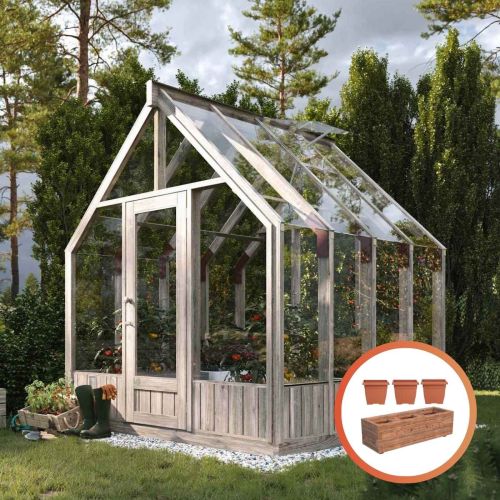 The Heritage Emilia 5.4m Wooden Greenhouse (8ft x 8ft)