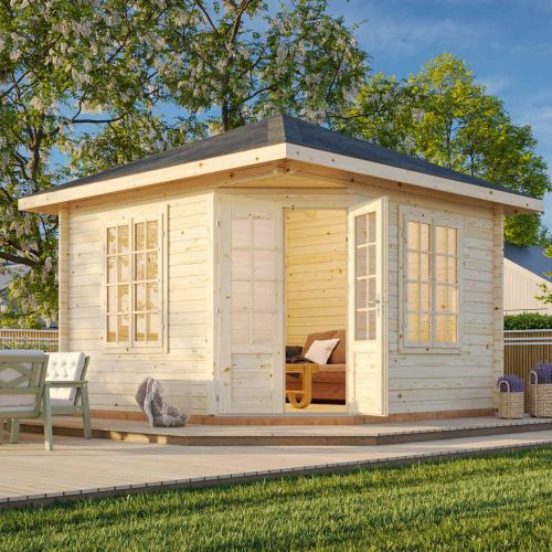 Cara 9.9m Wooden Pavilion with Roof Shingles