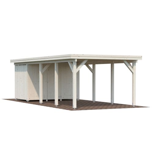 Karl 23.1m Wooden Carport Gazebo with Shed