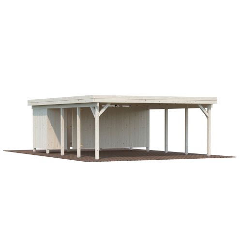 Karl 40.6m Wooden Carport Gazebo with Shed