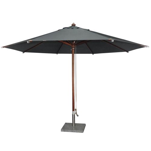 Alexander Rose Hardwood 3.5M Luxury Round Parasol In Charcoal