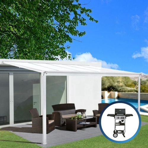 White Polycarbonate Veranda Canopy - Urban