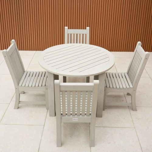 Winawood Dining Table 110cm with 4 Chairs - Stone Grey