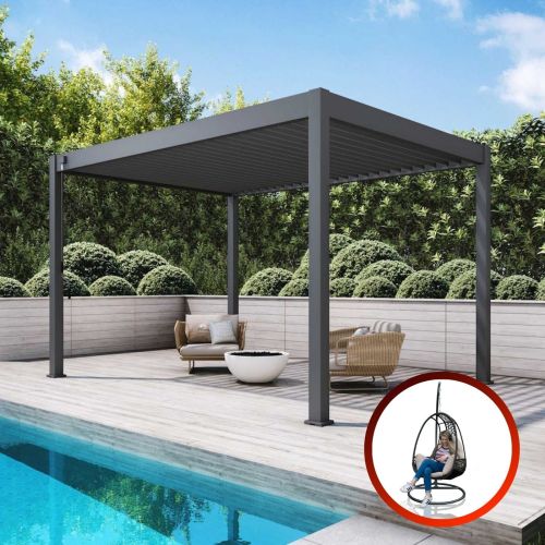 Zeus Bio-Climatic Pergola - Charcoal (3m x 4m)